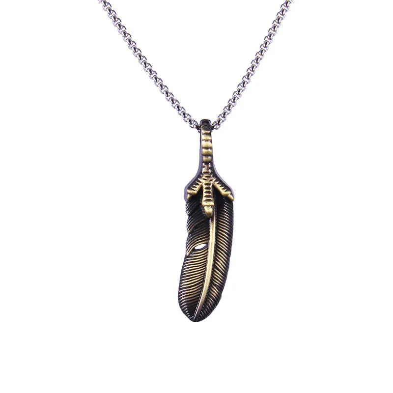 Eagle Claw Feather Necklace Pendant