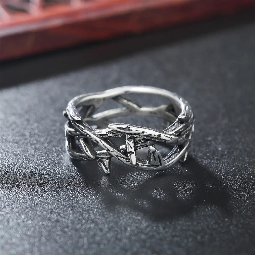 Vintage Jesus Thorn Crown Titanium Steel Ring