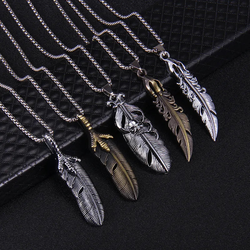 Eagle Claw Feather Necklace Pendant