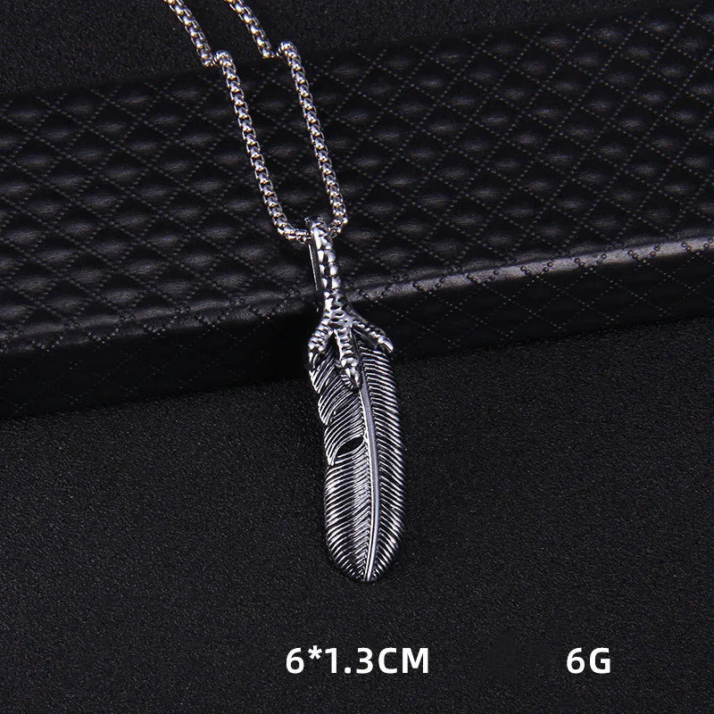 Eagle Claw Feather Necklace Pendant