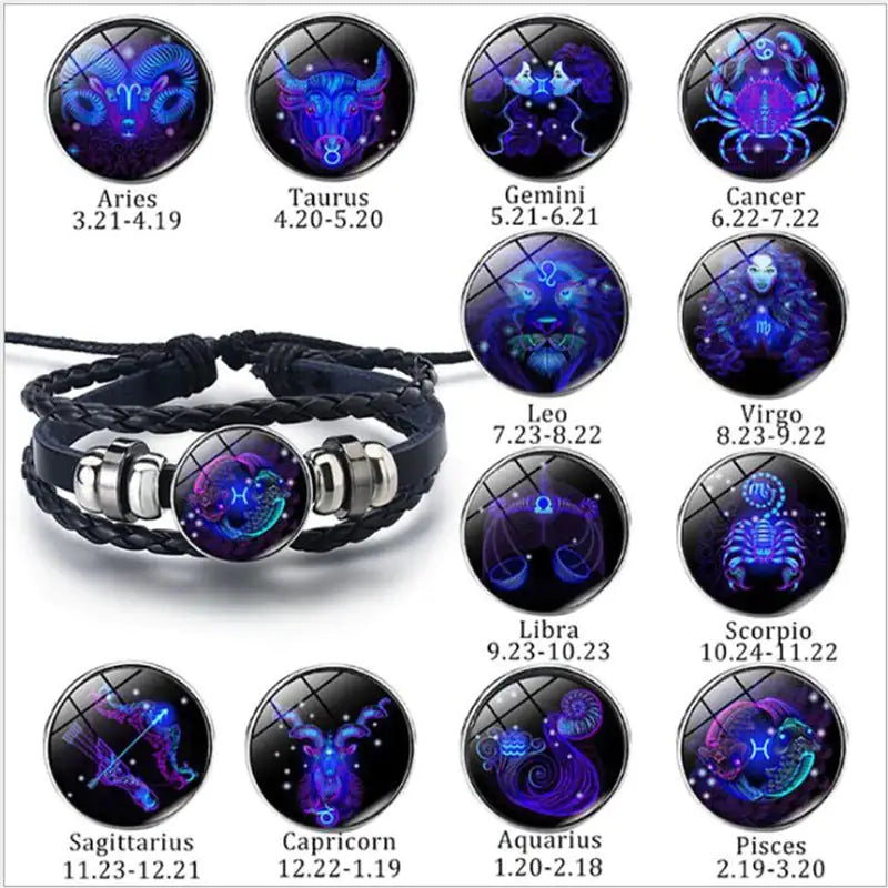 Zodiac Sign Bracelet For Men Women Kids
