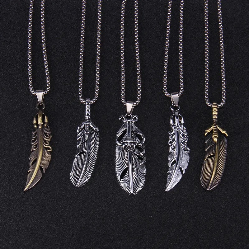 Eagle Claw Feather Necklace Pendant