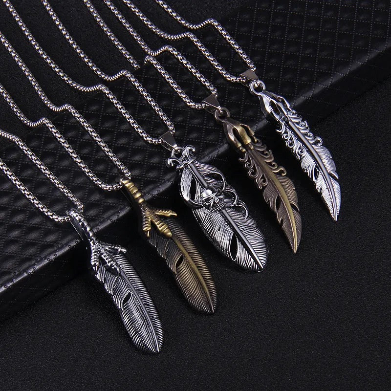 Eagle Claw Feather Necklace Pendant