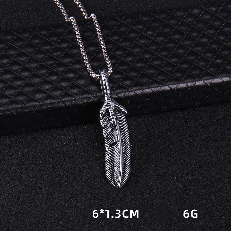 Eagle Claw Feather Necklace Pendant