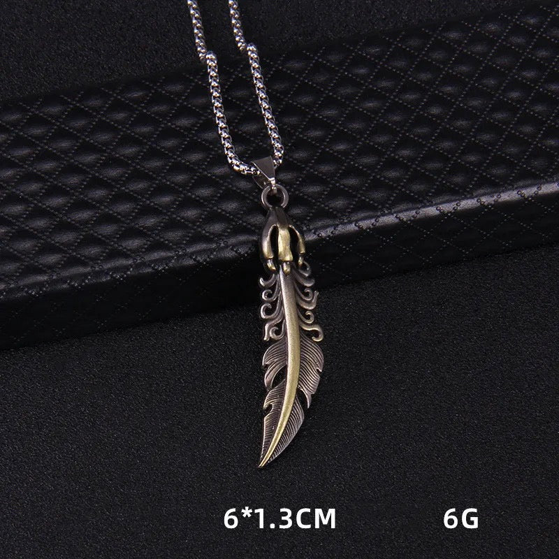 Eagle Claw Feather Necklace Pendant