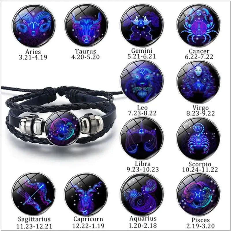 Zodiac Sign Bracelet For Men Women Kids