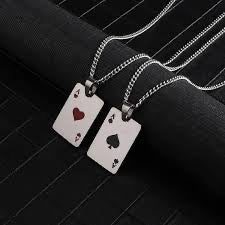 Stainless Steel Poker Card Necklace