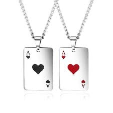 Stainless Steel Poker Card Necklace