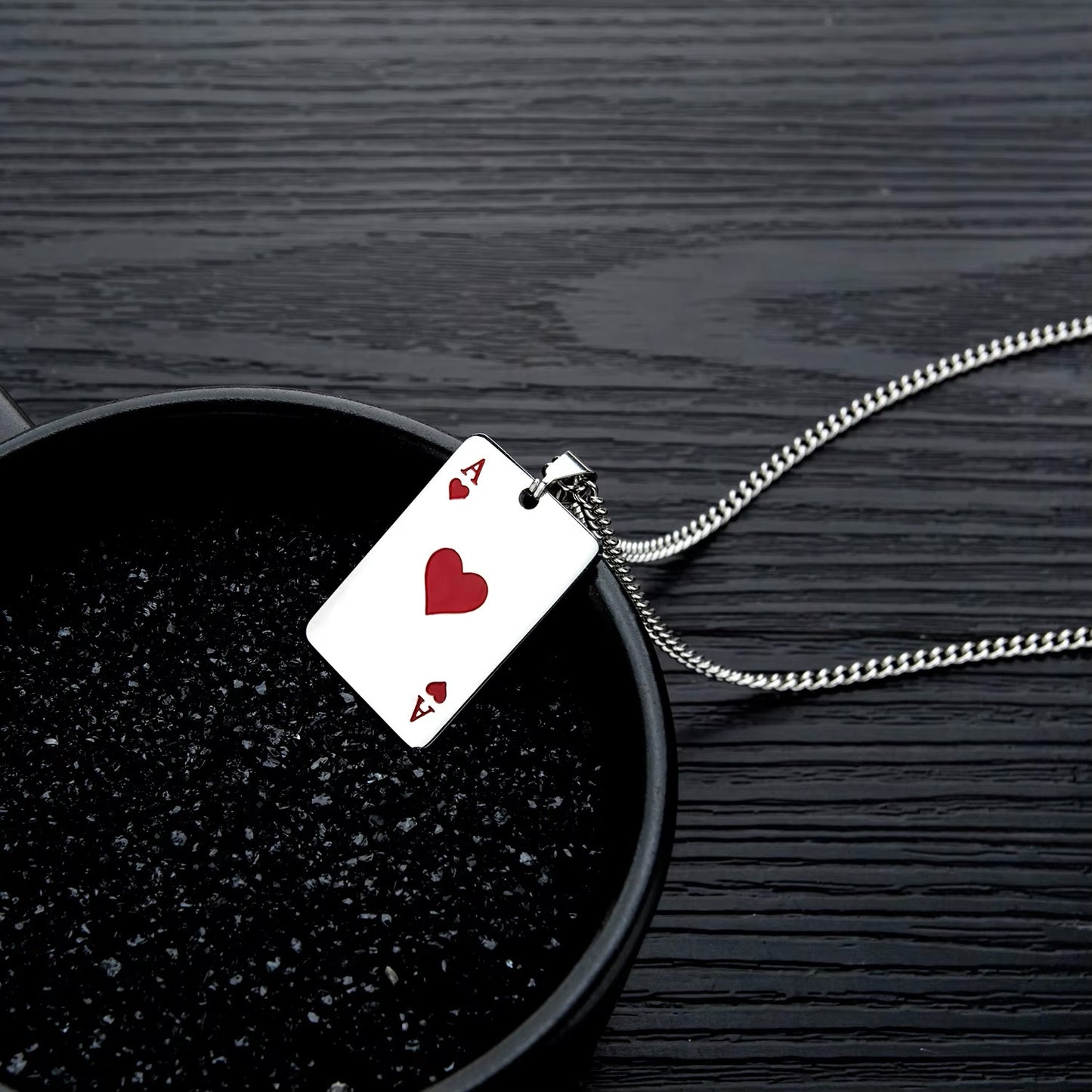 Stainless Steel Poker Card Necklace