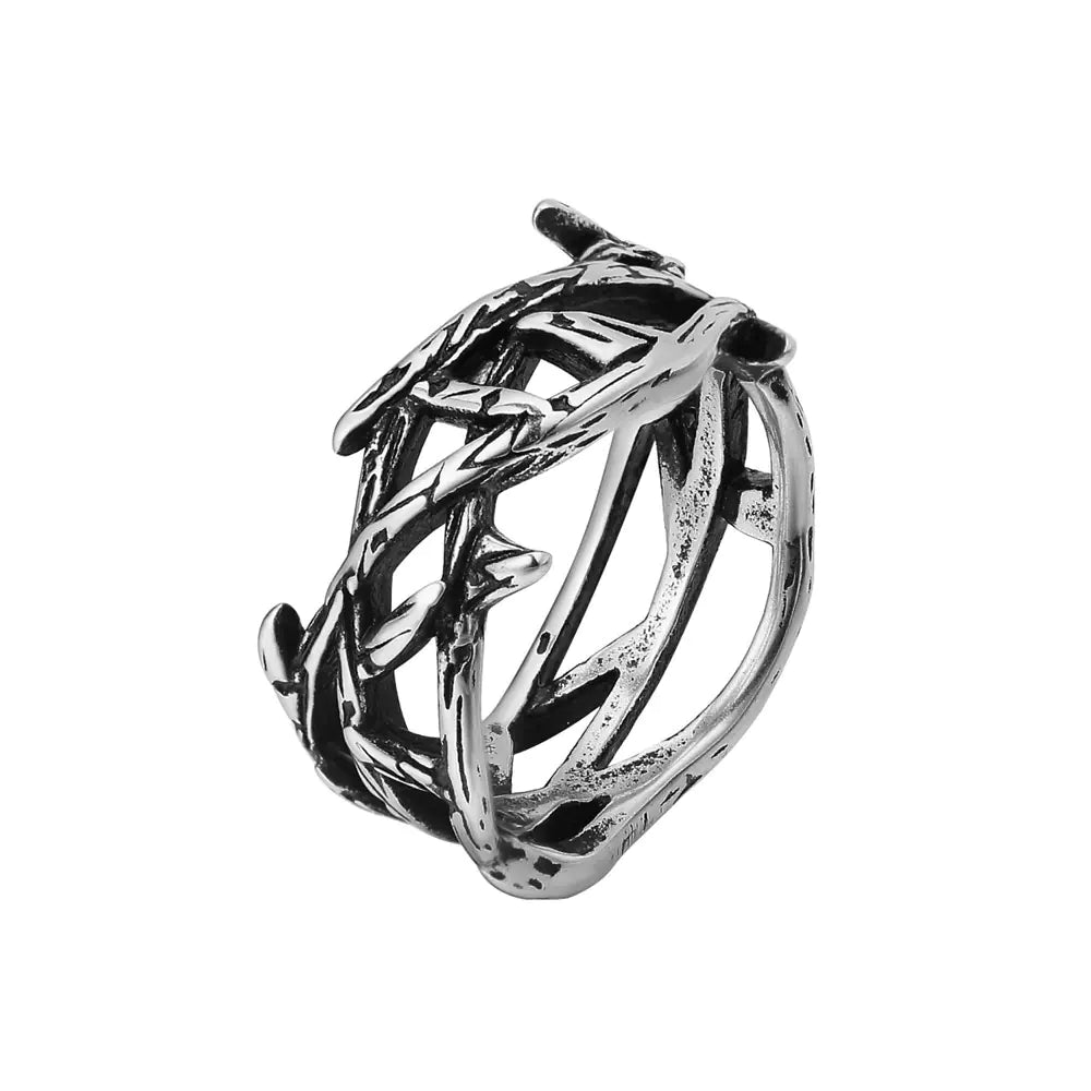 Vintage Jesus Thorn Crown Titanium Steel Ring